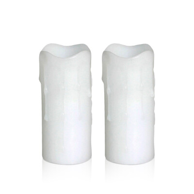 

2pcs Led CandlesHome Impressions Melted Dripping Flameless Votive Pillar With TimerBattery OperatedHome Decoration