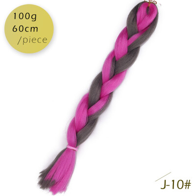 

AISI HAIR Ombre Kanekalon Braiding Hair Extensions 24inch 100g Synthetic Jumbo Braids Hair Fiber Pink Purple Blue Green 1pce