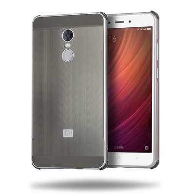 

Роскошный чехол для Xiaomi Redmi Note 4X Алюминиевый бампер + акриловая панель Назад Глянцевая обложка для Redmi Примечание 4 Глоб