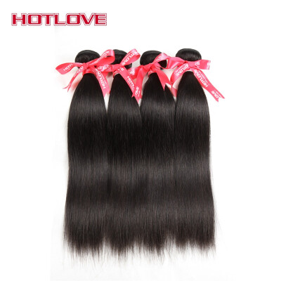 

HOTLOVE Hair Brazilian Straight Hair 3/4 Bundles Human Hair Extensions 10-28 Inch Natural Color Virgin Hair Weave Can Be Dyed