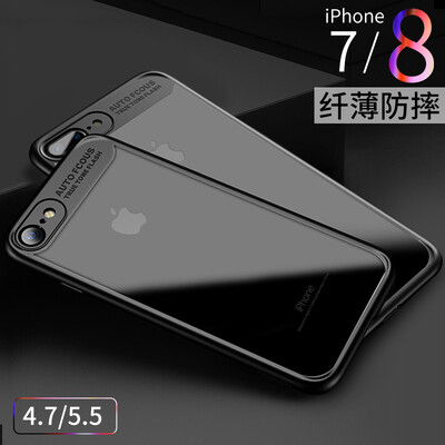 

STRYFER Apple 78 Phone Case iPhone7 8 Case Crystal Color Series All-inclusive Drop-resistant Acrylic Transparent Soft Case - Black