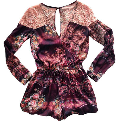 

Lovaru ™летом стиль Женщины Летняя мода для печати Комбинезоны Vestidos Повседневная шифон Комбинезоны выдалбливают одежду