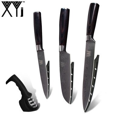 

XYj 8" 5" 5" Color Wood Handle Stainless Steel 2019 Kitchen Knife With Cooking Knife