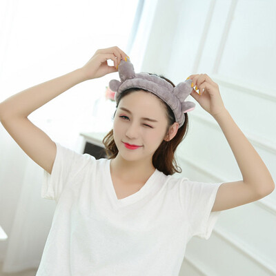 

Sanli super soft elk antlers ears hair band selling cute cute headdress headdress headband wash makeup makeup mask hair gray