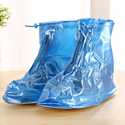 

Green reed waterproof shoe cover thick bottom PVC waterproof adult blue blue L36-37 bottom about 26cm