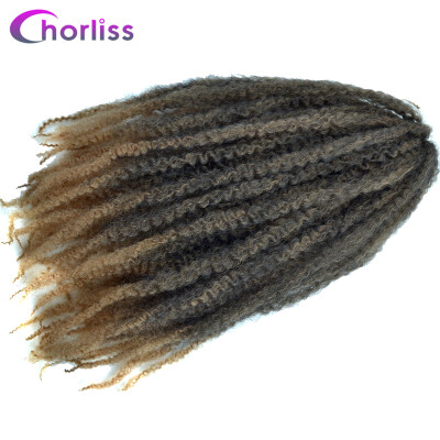 

18 '' Afro Marley Braids Hair Crochet Braids Hair Curl Crochet Synthetic Braiding Hair 100g/Piece Brown Black Purple Color