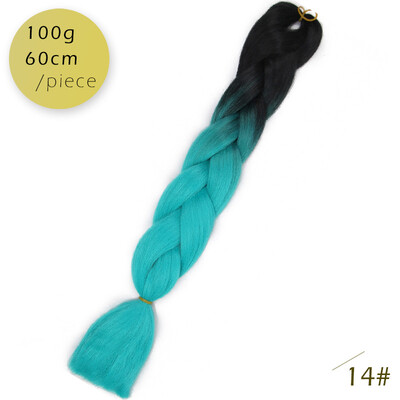 

AISI HAIR 100gpcs 24inch Kanekalon Jumbo Braids Hair Ombre Two Tone Colored Synthetic Hair for Dolls Crochet Hair