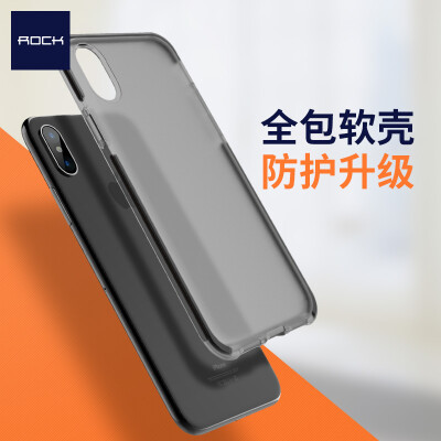 

Locke (ROCK) Apple X / 10 mobile phone shell iPhoneX / 10 protective sleeve shatter-resistant silicone soft shell Youdou series elegant black