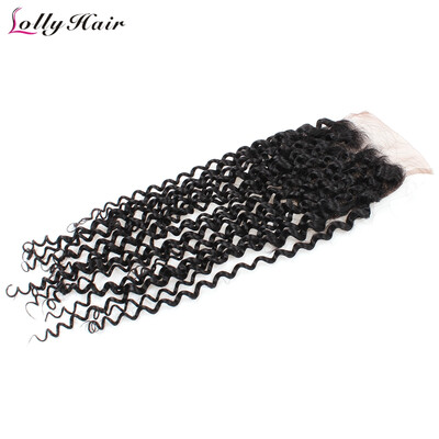 

100% Human Hair Hand Tied Peruvian Kinky Curly Virgin Hair Lace Closure Can Be Dyed 7A Peruvian Curly Virgin Hair Lace Closure