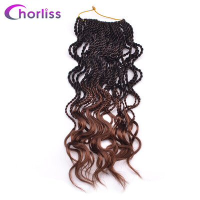 

1pcspack 14 inch Curly Senegalese Twist Crochet Braids 35 Roots Synthetic Braiding Hair Extension Low Temperature Fiber