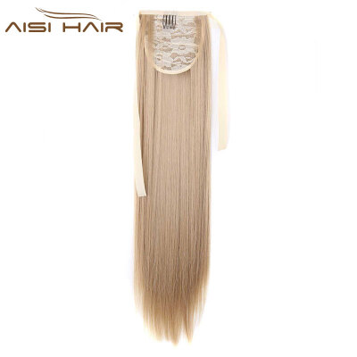 

22" Silky Straight 15 Colors Synthetic Hair Ribbon Drawstring Ponytail Pieces Extension