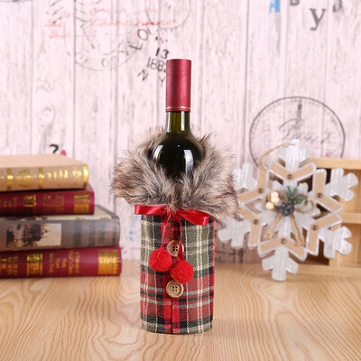 

Christmas New Red Wine Set Bow Bottle Cover