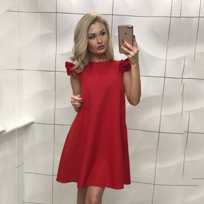 

Lovaru ™ Fashion Casual Cute Women Dress Loose Solid Short Sleeve Beach Party Dress Украина Стиль 2017 Над колено Мини платье