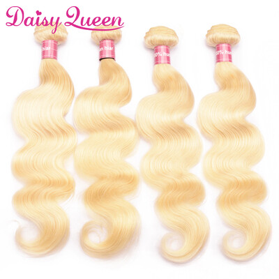 

613 Blonde Brazilian Virgin Hair Body Wave 4 Bundles 10-24Inch Honey Blonde Brazilian Hair Weave Human Hair Brazilian Body Wave
