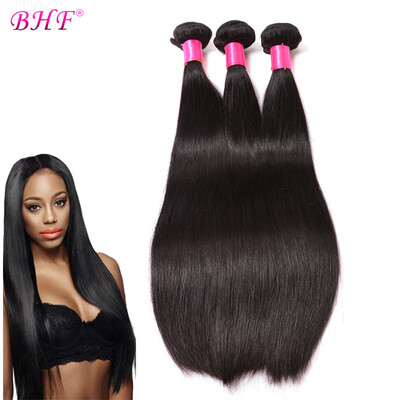 

BHF hair Unprocessed Remy Hair weft Straight Brazilian Virgin Hair Double drawn weft thick bottom
