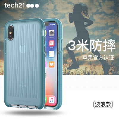

Tech21 компании Apple iPhoneX (5,8 дюйма) волновые модели мобильного Выдерживает падение оболочки Apple, iPhone 10 телефон оболочки тонкой оболочки падение сопротивления защитный рукав синий