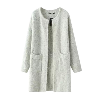 

Autumn Winter Fashion Women Long Sleeve Solid Color Knitted Cardigan Sweater