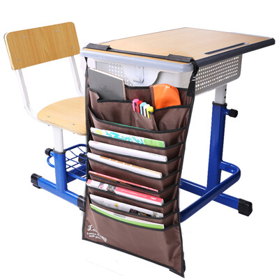 

Effective deli 72365 multi-function adjustable desk hanging bag student book bag rack hanging book bag brown