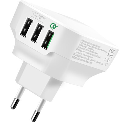

USB зарядное устройство с 3 портами Etman,Европейский стандарт