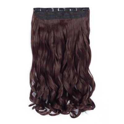 

20 "Curly Wave 3/4 Full Head One Piece 5clips Зажим на синтетических волосах Высокие температуры Волосы Волосы Pieces Волнистые волосы