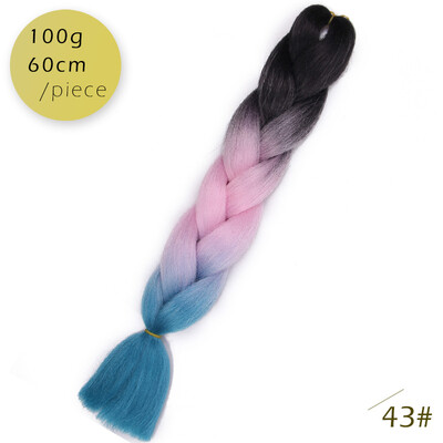 

AISI HAIR 100g / pcs 24inch Kanekalon гигантский косы Волосыломбер Две тонныЦветные синтетические волосы для кукол Вязание крю