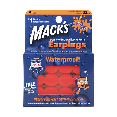 

MACK&39S children swimming earplugs American imports anti-noise waterproof bath baby baby with orange 6