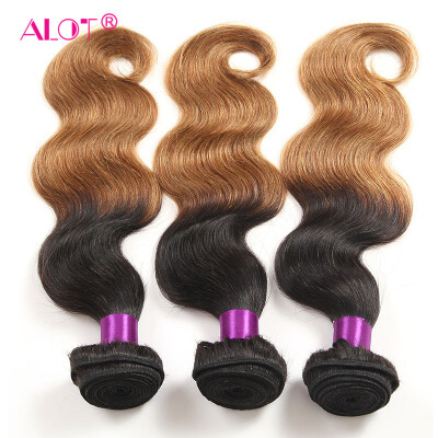 

Alot Hair Brazilian Virgin Ombre Hair Body Wave 3 Bundle / Lot Two Tone Color 1b/30