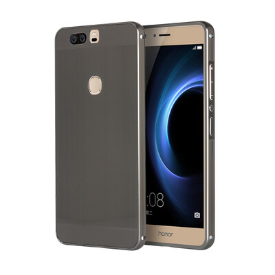 

Роскошный чехол для Huawei Honor V8 Алюминиевый бампер + акриловая панель Назад Глянцевая крышка для бизнеса Huawei Honor V8