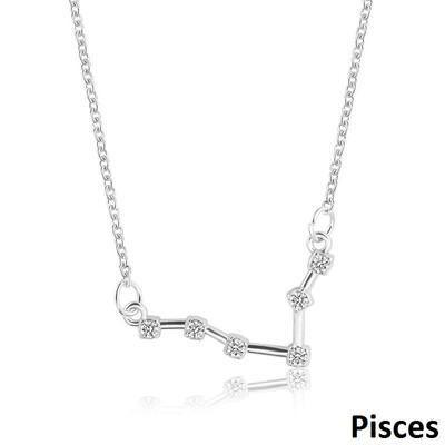 

Outdoor 12 Constellation Pendant Necklace Alloy Chain Necklace for Womens Girls