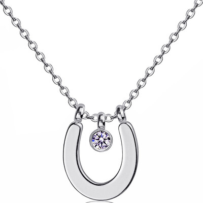 

YISHIZHIAI Horseshoe Pendant U-shaped Simple Necklace 4458