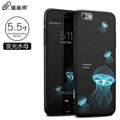 

Illustrator iPhone6 ​​Plus / 6с Плюс телефон оболочка / защитного рукав яблоко 6 Plus все включено DROP светящейся оболочки [пункт] светящаяся медуза