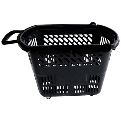 

Tengchi CT supermarket store shopping basket trolley plastic shopping basket hand basket shopping grocery basket supermarket shopping cart plastic drain basket 35L blue four wheel