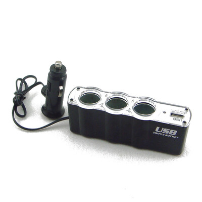 

Muti 1to3 Car Cigarette Lighter Socket Power Adapter Plug DC 12V24V1 USB Port
