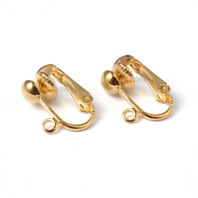 

PH PANDAHALL 20 Pcs Gold Iron Clip-on Earring Converter Component for Non-Pierced Ears