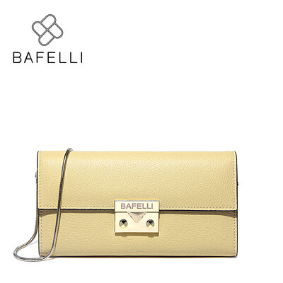 

BAFELLI new arrives split leather long wallets zipper & hasp chain crossbody shoulder bag Multifunction purse womens wallet
