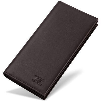 

Seven wolves men&39s wallet long section of the first layer of leather fashion twists&turns long wallet multi-functional wallet male 3A10147 coffee color