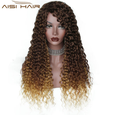 

AISI HAIR 14" Brown and Blonde Wig Long Curly Synthetic Wigs long Hair for Black Wom