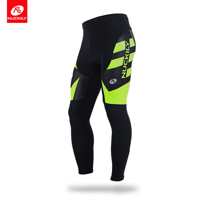 

NUCKILY Winter Warm Men's Fleece Long Cycling Tights