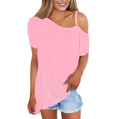 

Solid Half Open Shoulder T-shirt