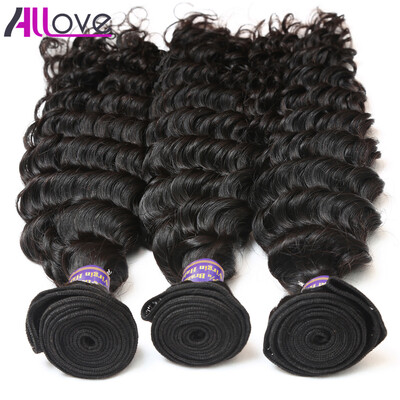 

Allove Hair Products 100 Unprocessed 8A Brazilian Deep wave Virgin Hair 3 Bundles Brazilian Virgin Human Hair Extensions