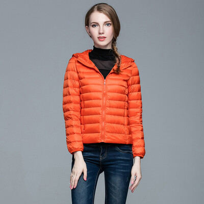 

Plus Size -3XL Ultra Light Winter Jacket 2017 Fashion Women Duck Down Coat Solid Color Hooded Zippers