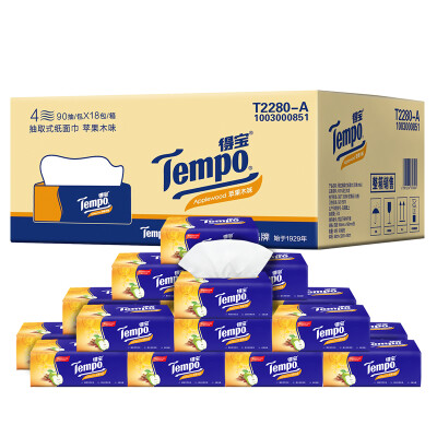 

Tempo paper-based children's version of 4 layers of 90 pumping * 18 bags of natural soft tasteless (FCL sales)