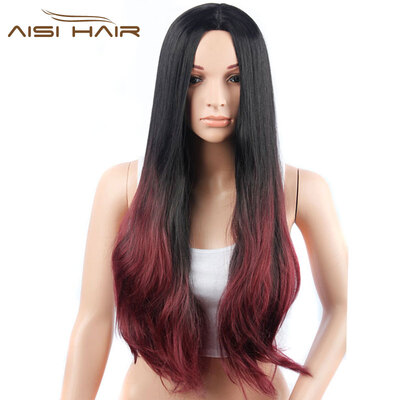 

AISI HAIR Длинные прически для женщин 30 '' Парик коричневого омбрера Синтетические волосы 5 цветов