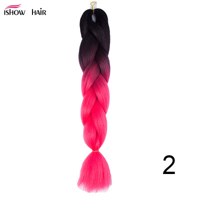 

Silky Strands 24'' 100g Ombre Synthetic Braiding Hair Extensions For Crochet Braids Kanekalon Jumbo Braids Two Tone Ombre Color 1p