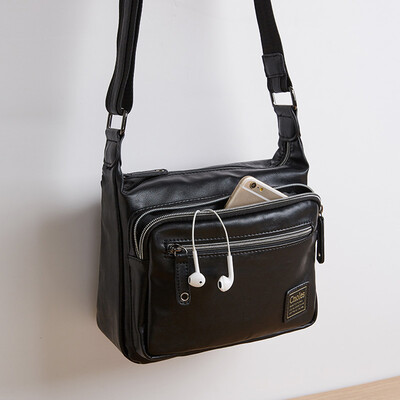 

Коу Cnoles стильного мужчина крест мешка раздел мужского случайная сумка Сумка корейского рюкзак W102 Black