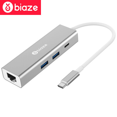 

Би Диас (BIAZE) Type-C к USB разветвитель + PD зарядный порт Gigabit Ethernet HUB концентратор конвертер ZH20- Apple, ноутбук металлический серебряный