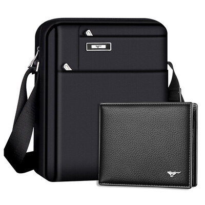 

Seven wolves SEPTWOLVES mens shoulder messenger bag wild casual bag first layer cow leather cross wallet L9503