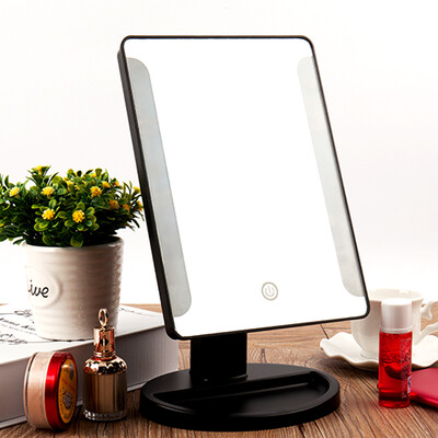 

Dimenite led makeup mirror with lamp desktop mirror USB battery powered square HD vanity mirror lamp with black 296