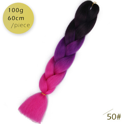 

AISI HAIR 100g/pcs 24inch Kanekalon Jumbo Braids Hair Ombre Two Tone Colored Synthetic Hair for Dolls Crochet Hair