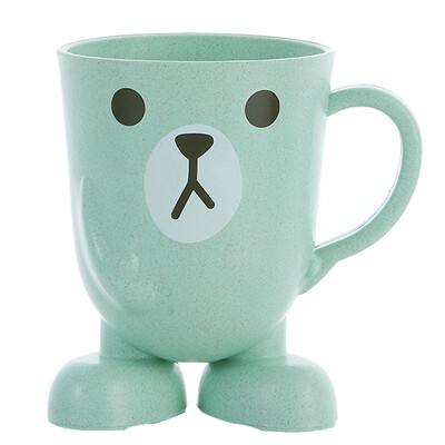 

JAJALIN Childrens Brushing Cup Cartoon Mouth Cup Drop-proof Boy Girl Toothbrush Cup Green
